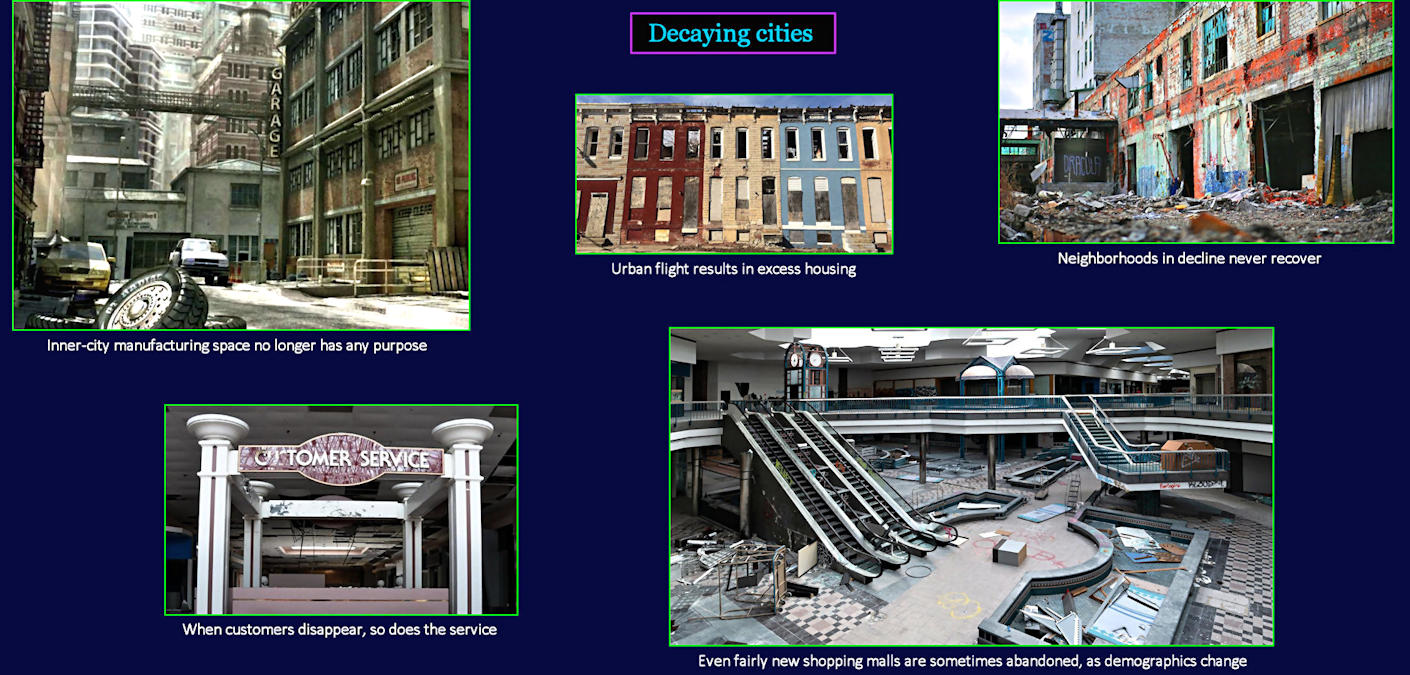 Urban decay, abandoned malls, 2010s